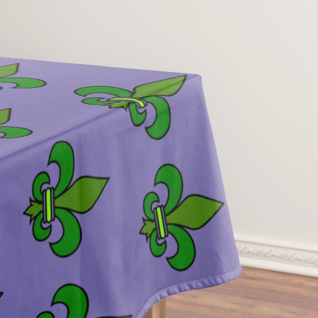 Mantel de fiesta Fleur de Lis de Mardi Gras Decora (In Situ)