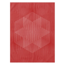 Mantel de líneas geométricas rojas y blancas