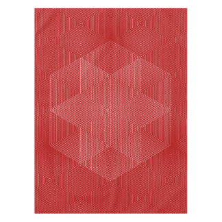 Mantel de líneas geométricas rojas y blancas