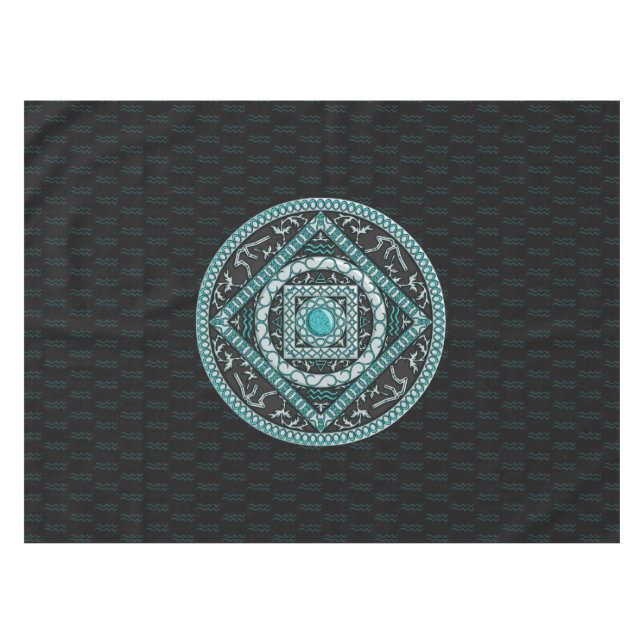 Mantel de Mandala de Acuario (Frente (Horizontal))