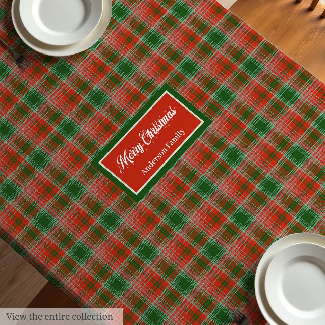 Mantel de mesa con nombre personalizado con aspect (Custom Name Tablecloth Traditional Christmas Look)
