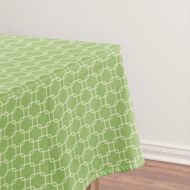 Mantel de mesa con patrón de cuadrados verdes (In Situ)