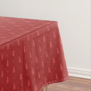 Mantel de mesa de árbol de Navidad rojo