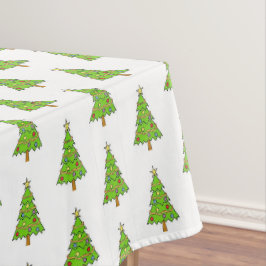 Mantel de mesa de árbol de Navidad verde brillante