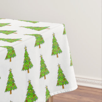 Mantel de mesa de árbol de Navidad verde brillante