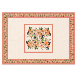 Mantel de mesa de Azalea Albaricoque sobre Crema d