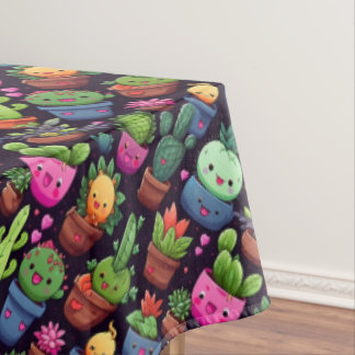 Mantel de mesa de cactus Kawaii