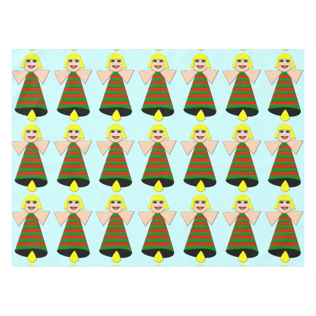 Mantel de mesa de campana de ángel de Navidad (Frente (Horizontal))