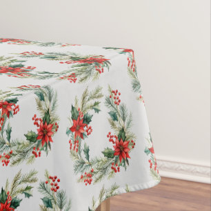 Mantel de mesa de corona de Navidad alegre