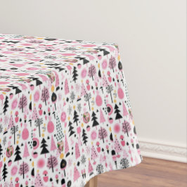 Mantel de mesa de hombre de nieve rosa de Navidad 