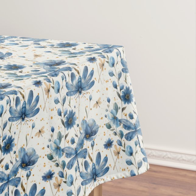 Mantel de mesa de libélula azul y flores (In Situ)