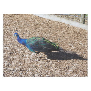 mantel de mesa de pavo real azul indio