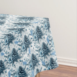 Mantel de mesa de piñones azules de Navidad alegre