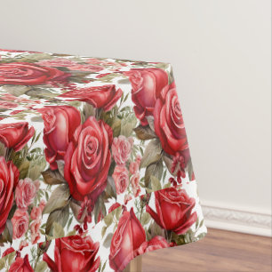 Mantel de Mesa de Rosas Rojas Elegantes