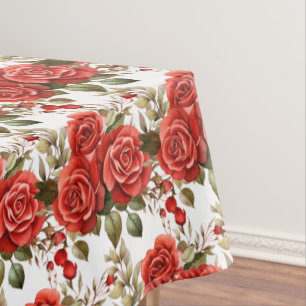 Mantel de Mesa de Rosas Rojas Elegantes