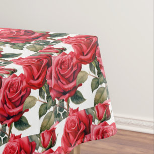 Mantel de Mesa de Rosas Rojas Elegantes