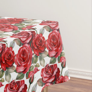 Mantel de Mesa de Rosas Rojas Elegantes