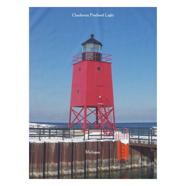 mantel de mesa del Charlevoix Pierhead Light (Anverso)