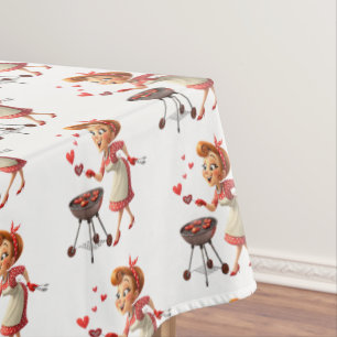 Mantel de mesa del Día de San Valentín Corazón Roj
