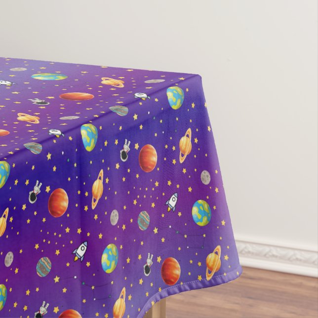 Mantel de Mesa Universo Azul Oscuro con Planetas y (In Situ)