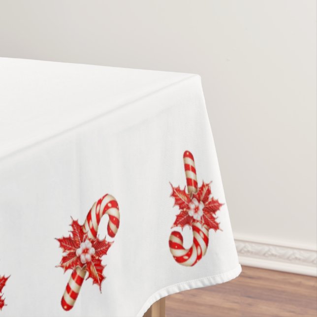 Mantel de Navidad, Canelones Rojos y Blancos (In Situ)