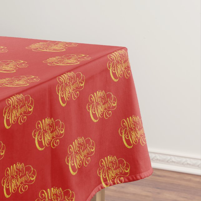 Mantel de Navidad con Caligrafía Dorada (In Situ)