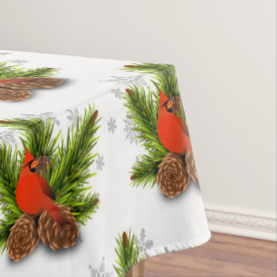 Mantel de Navidad de ave canora cardenal