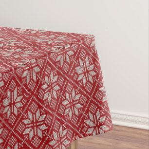 Mantel de Navidad de terciopelo rojo Jacquard