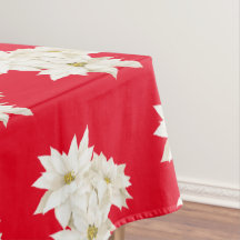 Mantel de Navidad Flor de Pascua Blanca