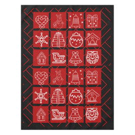 Mantel de Navidad Geométrico Rojo y Negro