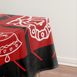 Mantel de Navidad Geométrico Rojo y Negro