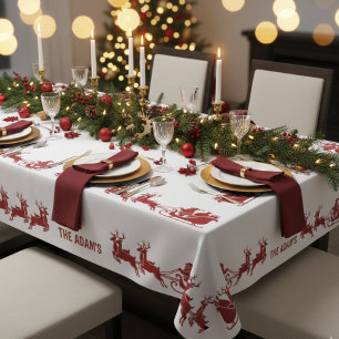 Mantel de Navidad Ho Ho Ho Santa Sleigh Ride