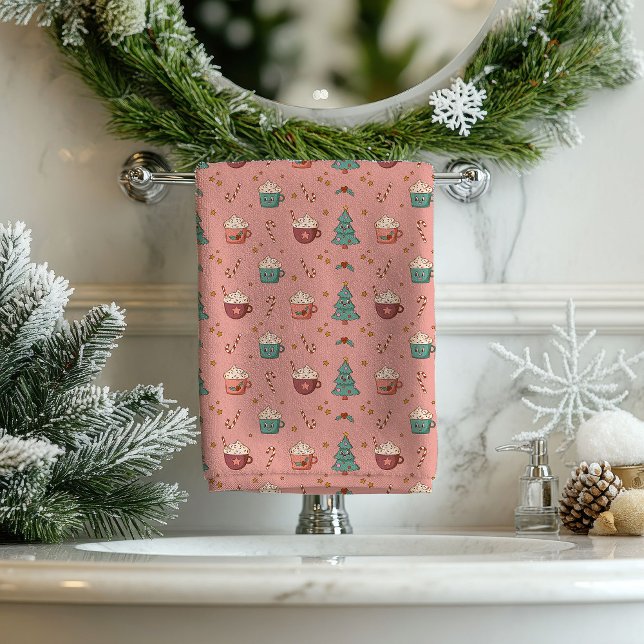 Mantel de Navidad Retro con Pastel Funky (Retro Holiday Tablecloth Funky Pastel Christmas)