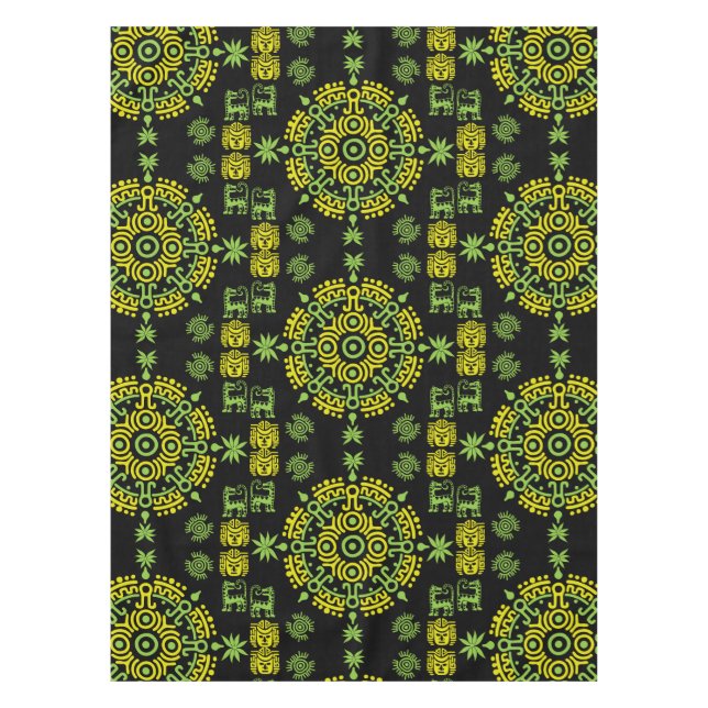 Mantel Decoración artística azteca mexicana en casa (Anverso)