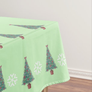 Mantel decoración de árboles con navidades de campanas 