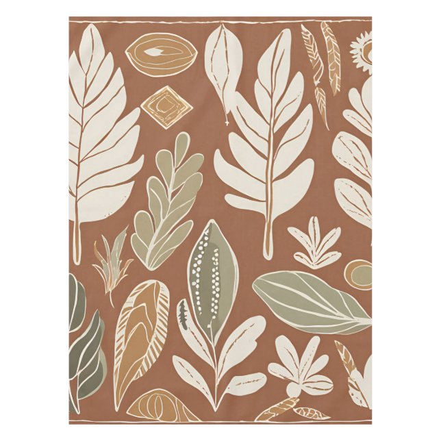 Mantel Decoración rústica boho de flores silvestres de te (Anverso)