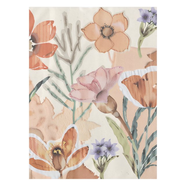 Mantel Decoración rústica de Boho de Terracota Wildflower (Anverso)