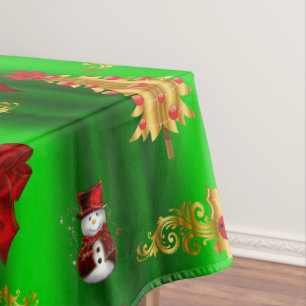 Mantel Decoraciones navideñas sobre el verde