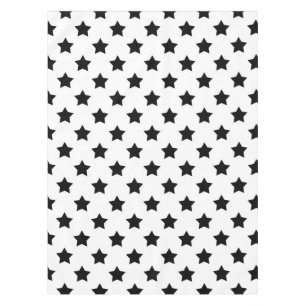Mantel Decorativo del patrón de las estrellas negras blan