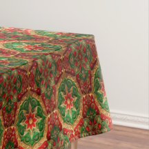 Mantel decorativo festivo rojo verde