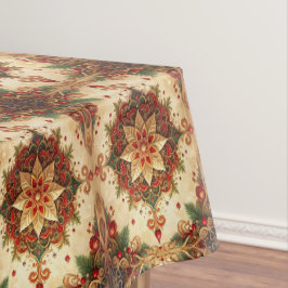 Mantel decorativo festivo rojo verde