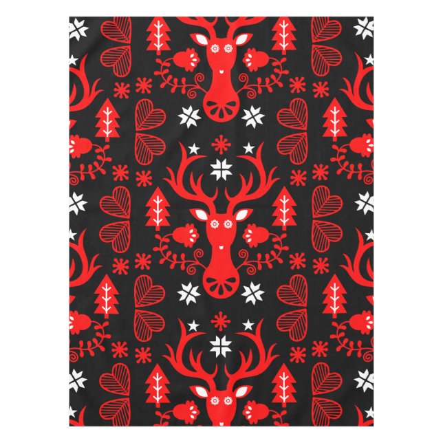 Mantel Deer de Navidades rojos escandinavos (Anverso)