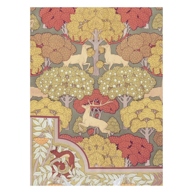 Mantel Deer &Tree Squirrel Bird Rowan Berries Art Nouveau (Anverso)