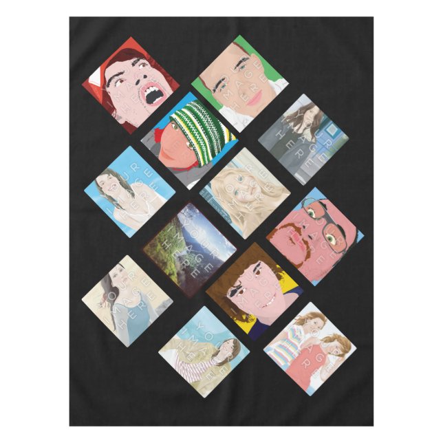 Mantel del algodón del negro de la foto del (Anverso)