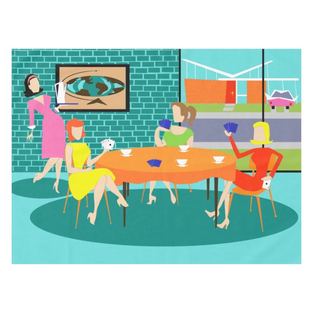 Mantel del juego de la tarjeta de las mujeres (Frente (Horizontal))