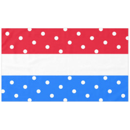 Mantel Deportivo Brillante Rojo Azul Blanco Bandas Polka 