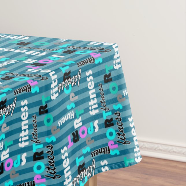 Mantel deportivo fitness patrón de texto brillante para r (In Situ)
