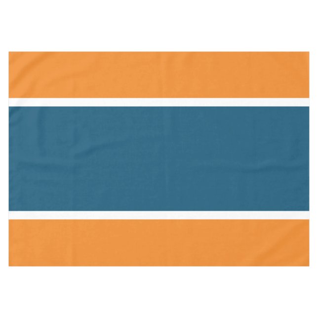 Mantel Deportivo Retro Verde azulado Centro Azul Naranja  (Frente (Horizontal))