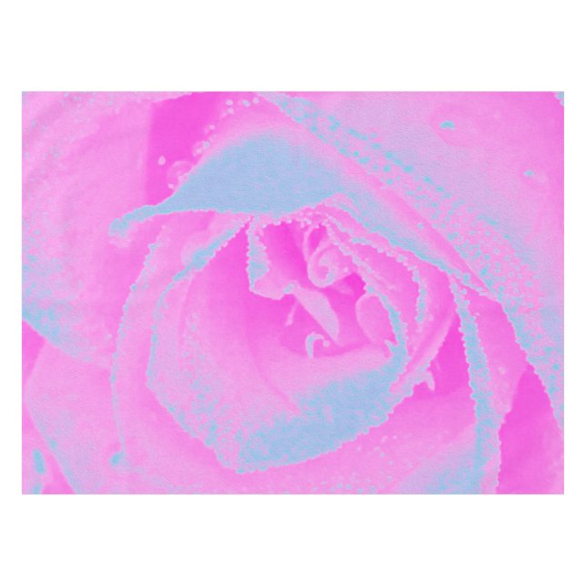 Mantel Detalle perfecto de Rosa rosa y azul claro (Frente (Horizontal))