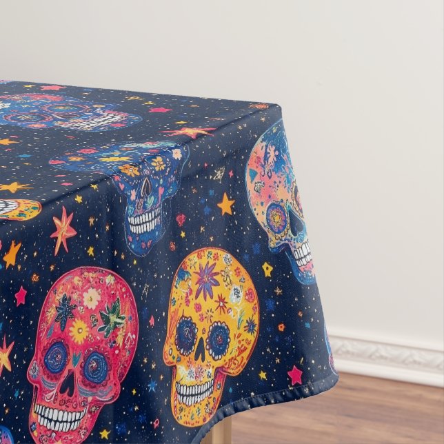 Mantel Día De Los Cránulos Pintados Muertos (In Situ)